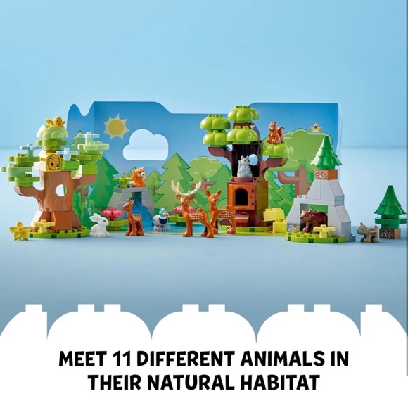 LEGO DUPLO Wild Animals of Europe for Kids Deer, Bear, Fox Forest Animals - Picture 3 of 6